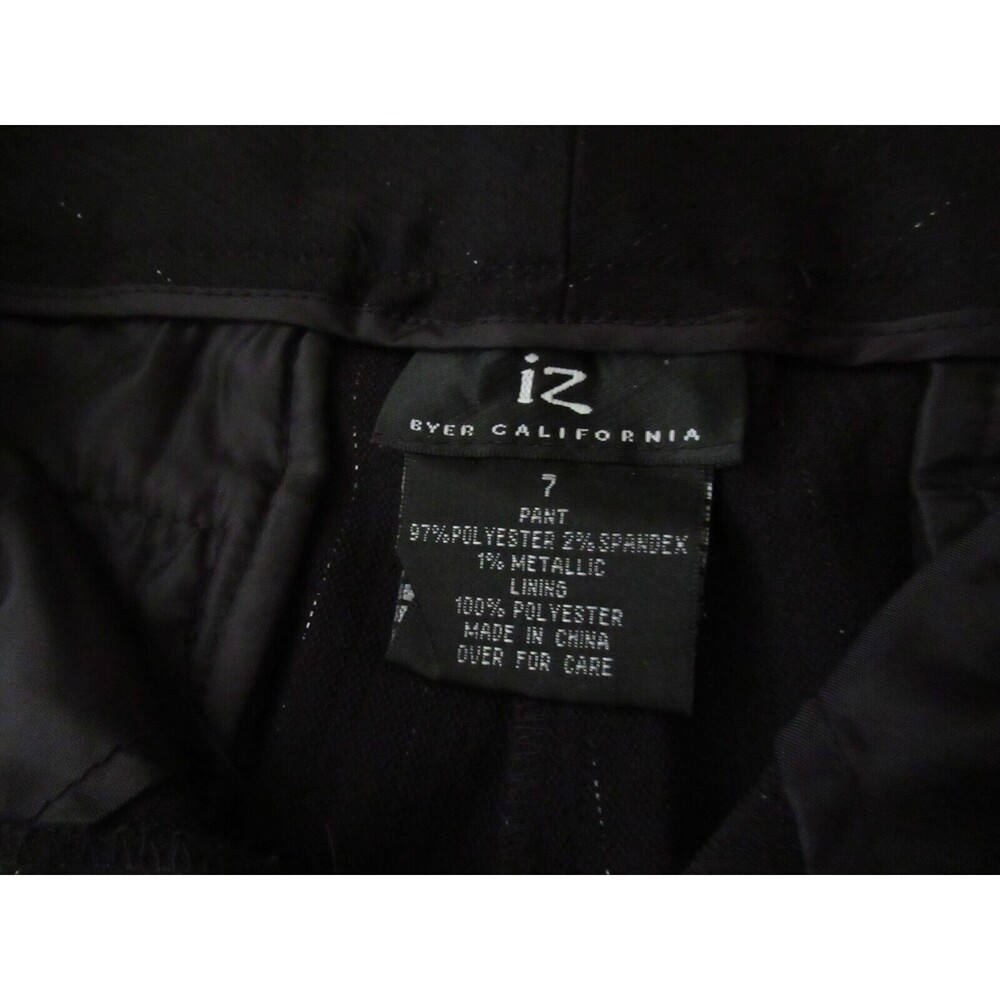 IZ BYER CALIFORNIA Show Stopper Dress Pants Stretch Sz 7 Metallic Pin Stripes - Picture 6 of 10